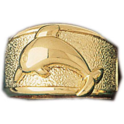 Dazzlers 14k Yellow Gold Dolphin Dome Ring, MPN: DZ-14229