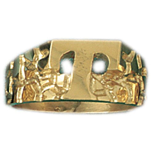 Dazzlers 14k Yellow Gold Initial T Ring, MPN: DZ-14517-8