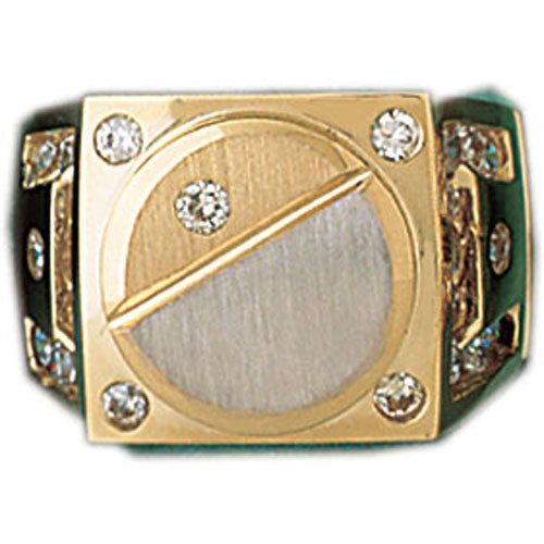 Dazzlers 14k Yellow Gold CZ Signet Ring, MPN: DZ-14608-8