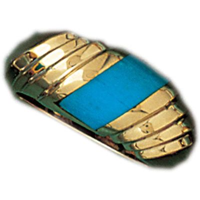 Dazzlers 14k Yellow Gold Ladies Turquoise Ring, MPN: DZ-14838-4