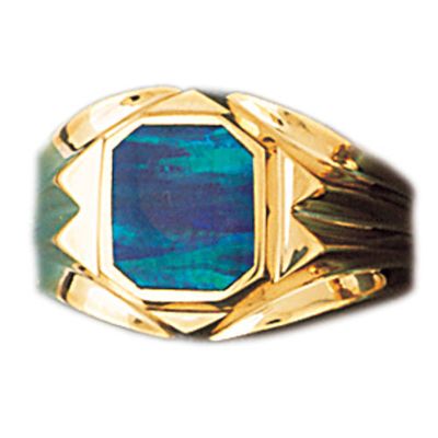 Dazzlers 14k Yellow Gold Created Opal Ring, MPN: DZ-14675-4
