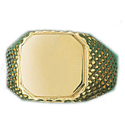 Dazzlers 14k Yellow Gold Signet Ring, MPN: DZ-14478-8