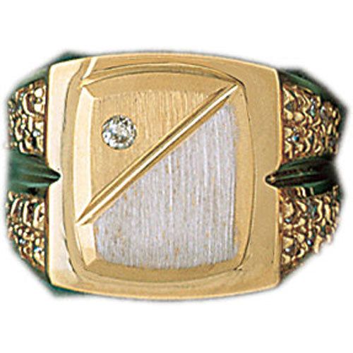 Dazzlers 14k Yellow Gold CZ Signet Ring, MPN: DZ-14609-8