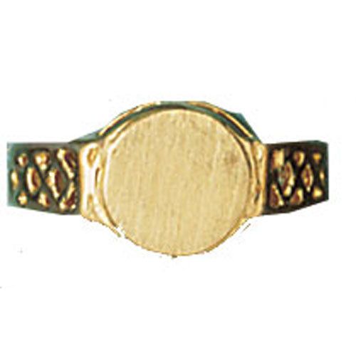 Dazzlers 14k Yellow Gold Childrens Signet Ring, MPN: DZ-14023