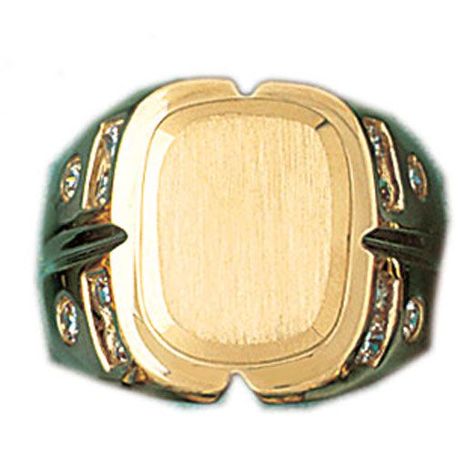 Dazzlers 14k Yellow Gold CZ Signet Ring, MPN: DZ-14567-8