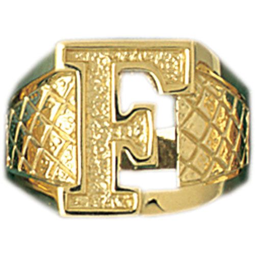 Dazzlers 14k Yellow Gold Initial F Ring, MPN: DZ-14529-8