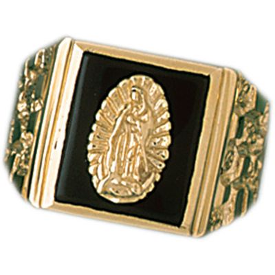 Dazzlers 14k Yellow Gold Cross Onyx Ring, MPN: DZ-14669-8