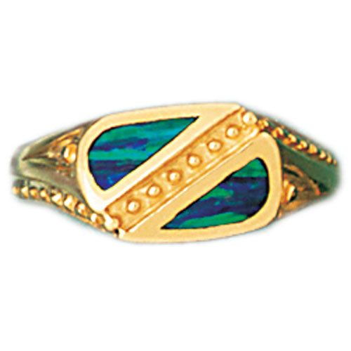 Dazzlers 14k Yellow Gold Created Opal Ring, MPN: DZ-14701-4