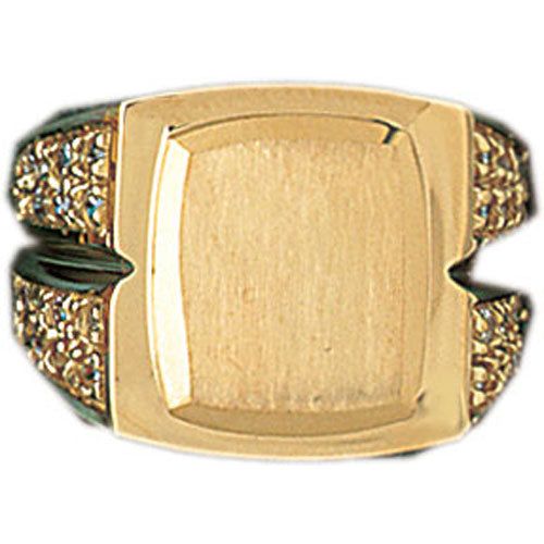 Dazzlers 14k Yellow Gold CZ Signet Ring, MPN: DZ-14575-8
