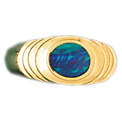Dazzlers 14k Yellow Gold Created Opal Ring, MPN: DZ-14707-4