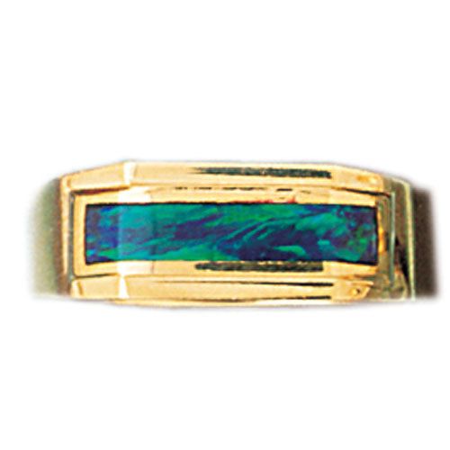Dazzlers 14k Yellow Gold Created Opal Ring, MPN: DZ-14687-4
