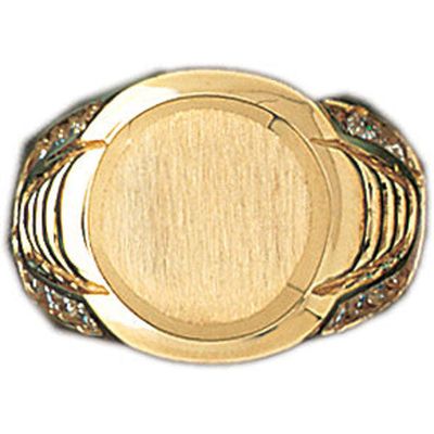 Dazzlers 14k Yellow Gold CZ Signet Ring, MPN: DZ-14569-8