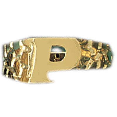 Dazzlers 14k Yellow Gold Initial P Ring, MPN: DZ-14513-8