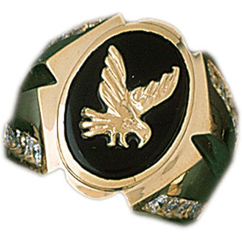 Dazzlers 14k Yellow Gold Eagle Onyx Ring, MPN: DZ-14648-8