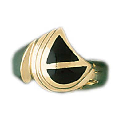 Dazzlers 14k Yellow Gold Ladies Black Onyx Ring, MPN: DZ-14757-4