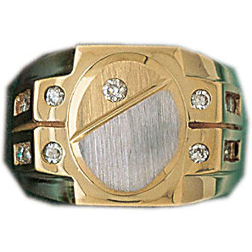 Dazzlers 14k Yellow Gold CZ Signet Ring, MPN: DZ-14601-8