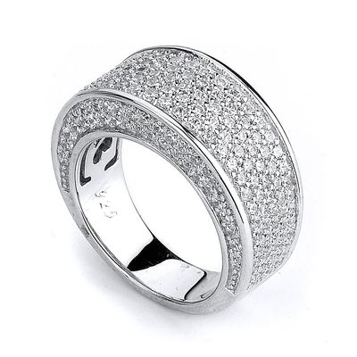 Dazzlers Sterling Silver Rhodium Plated and CZ Ring, MPN: DCR-342