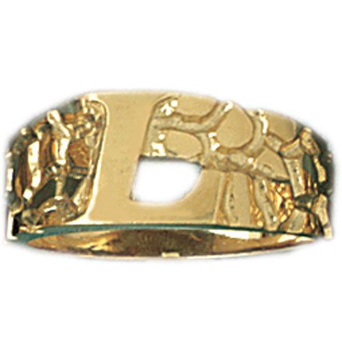 Dazzlers 14k Yellow Gold Initial L Ring, MPN: DZ-14509-8