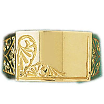 Dazzlers 14k Yellow Gold Signet Ring, MPN: DZ-14491-8