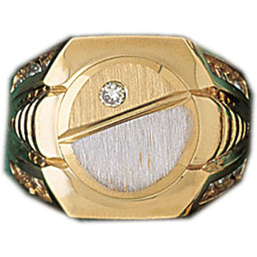 Dazzlers 14k Yellow Gold CZ Signet Ring, MPN: DZ-14600-8