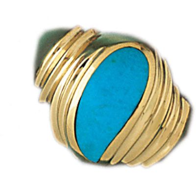 Dazzlers 14k Yellow Gold Ladies Turquoise Ring, MPN: DZ-14841-4