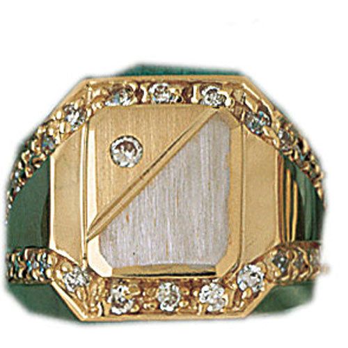 Dazzlers 14k Yellow Gold CZ Signet Ring, MPN: DZ-14583-8