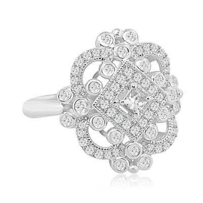 Dazzlers Sterling Silver Rhodium Plated and CZ Ring, MPN: DCR-144