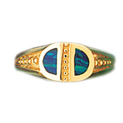 Dazzlers 14k Yellow Gold Created Opal Ring, MPN: DZ-14700-4