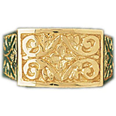 Dazzlers 14k Yellow Gold Random Pattern Dome Ring, MPN: DZ-14257