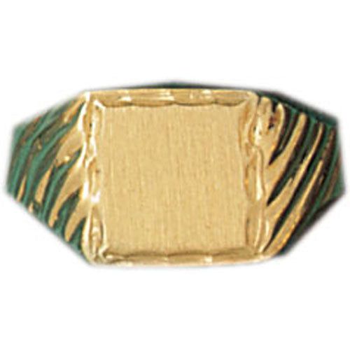 Dazzlers 14k Yellow Gold Signet Ring, MPN: DZ-14463-8