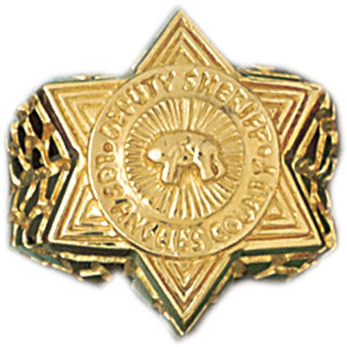Dazzlers 14k Yellow Gold Los Angeles County Sheriff Deputy Ring, MPN: DZ-14371-8