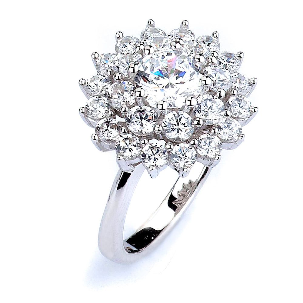 Dazzlers Sterling Silver and CZ Flower Ring, MPN: DCR-178
