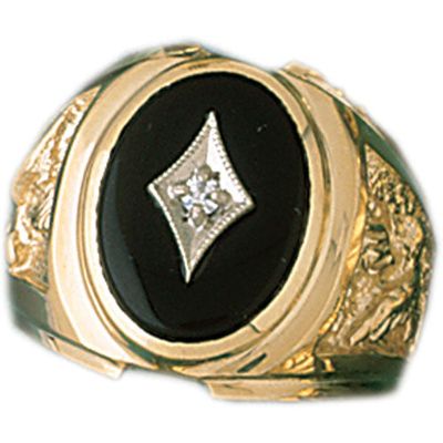 Dazzlers 14k Yellow Gold Onyx Ring, MPN: DZ-14650-8