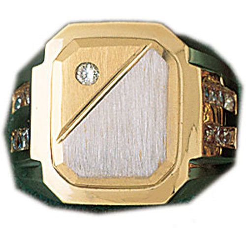 Dazzlers 14k Yellow Gold CZ Signet Ring, MPN: DZ-14594-8