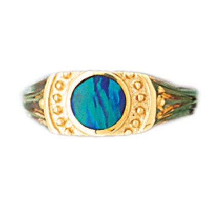 Dazzlers 14k Yellow Gold Created Opal Ring, MPN: DZ-14698-4