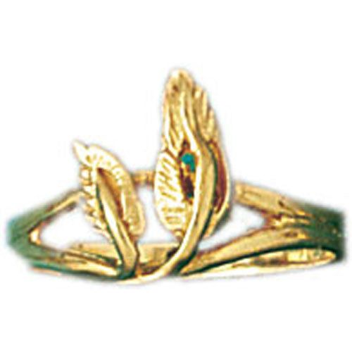 Dazzlers 14k Yellow Gold Leaf Ring, MPN: DZ-14132