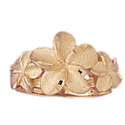 Dazzlers 14k Yellow Gold Plumeria Ring, MPN: DZ-12129