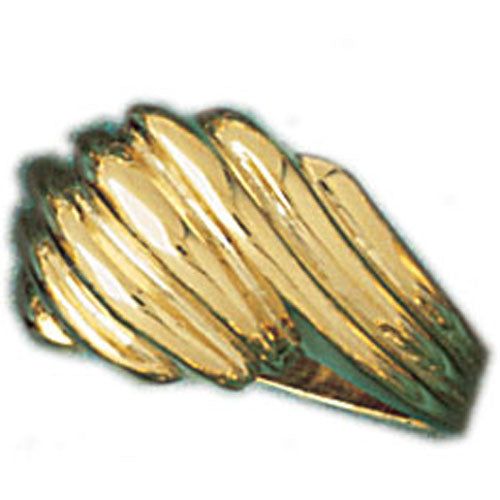 Dazzlers 14k Yellow Gold Fashionable Pattern Dome Ring, MPN: DZ-14309-4