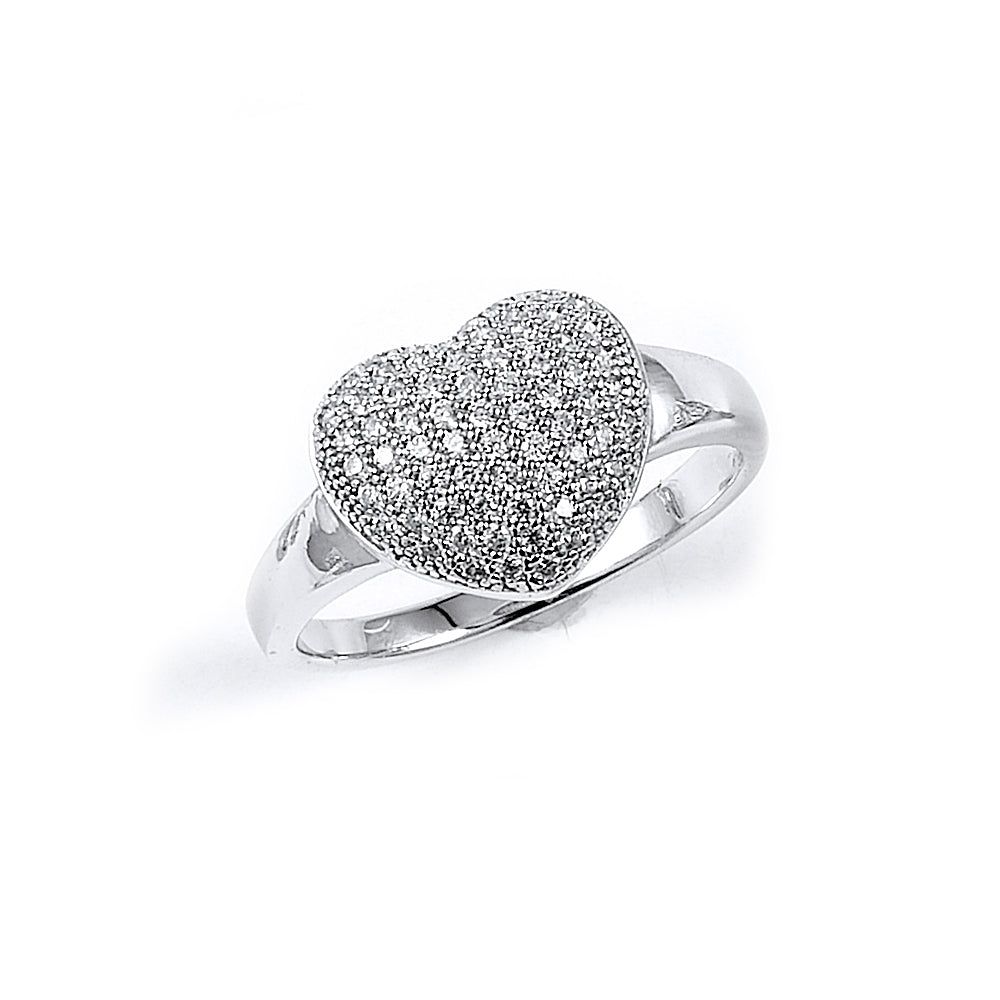 Dazzlers Sterling Silver Rhodium Plated and CZ Heart Ring, MPN: DMR-267
