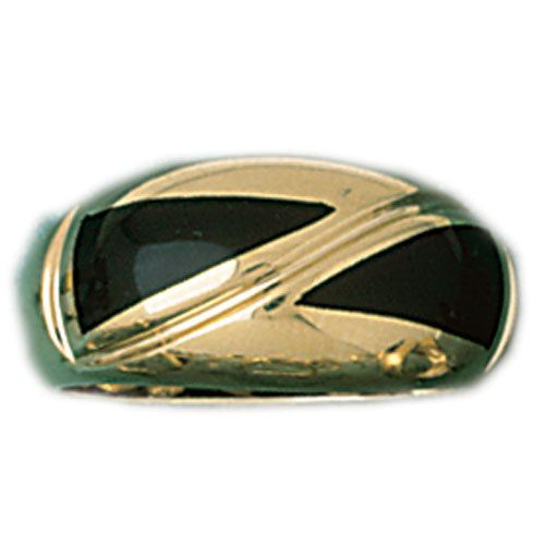 Dazzlers 14k Yellow Gold Ladies Black Onyx Ring, MPN: DZ-14755-4
