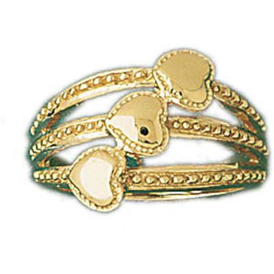 Dazzlers 14k Yellow Gold Three Layer Heart Ring, MPN: DZ-14160