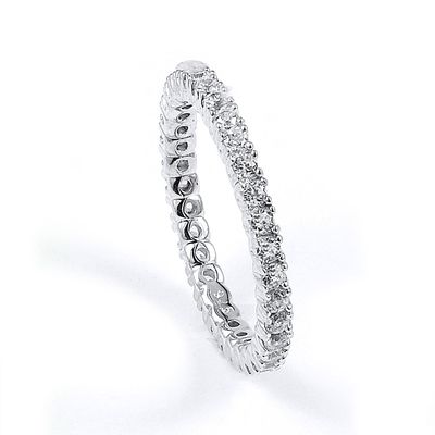 Dazzlers Sterling Silver Rhodium Plated and CZ Eternity Band, MPN: DCR-366