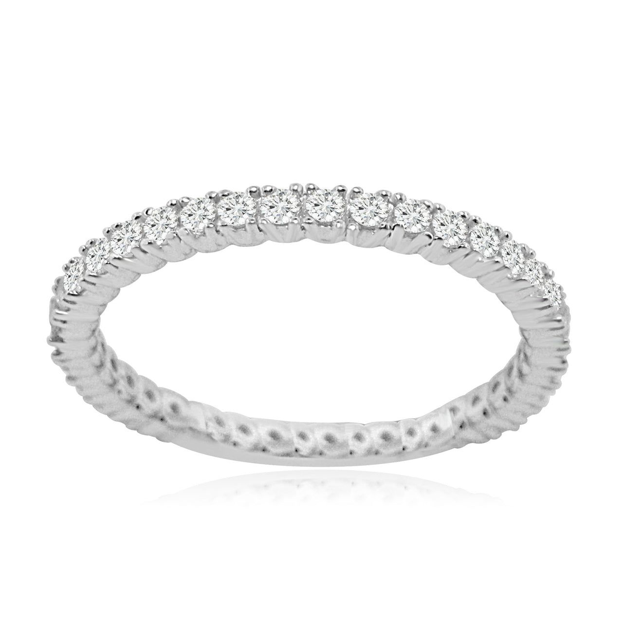 Dazzlers Sterling Silver Rhodium Plated and CZ Eternity Band, MPN: DCR-59