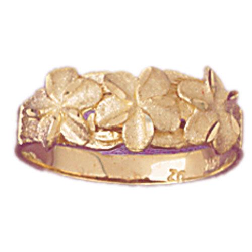 Dazzlers 14k Yellow Gold Plumeria Ring, MPN: DZ-12123