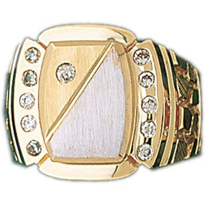 Dazzlers 14k Yellow Gold CZ Signet Ring, MPN: DZ-14586-8