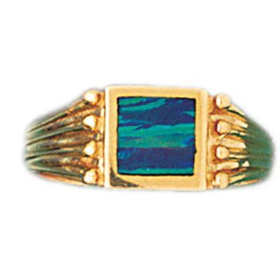Dazzlers 14k Yellow Gold Created Opal Ring, MPN: DZ-14697-4