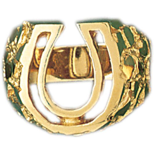 Dazzlers 14k Yellow Gold Horseshoe Ring, MPN: DZ-14394-8