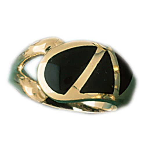 Dazzlers 14k Yellow Gold Ladies Black Onyx Ring, MPN: DZ-14754-4