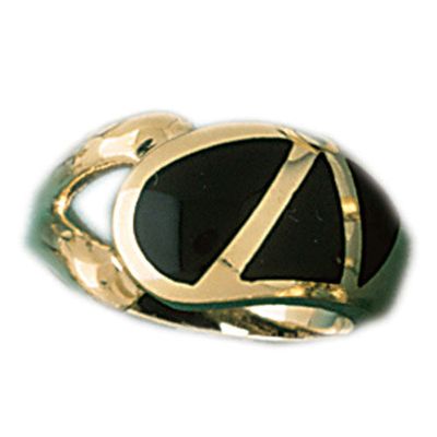 Dazzlers 14k Yellow Gold Ladies Black Onyx Ring, MPN: DZ-14754-4