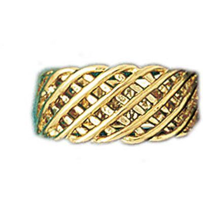 Dazzlers 14k Yellow Gold Criss Cross Ring, MPN: DZ-14115